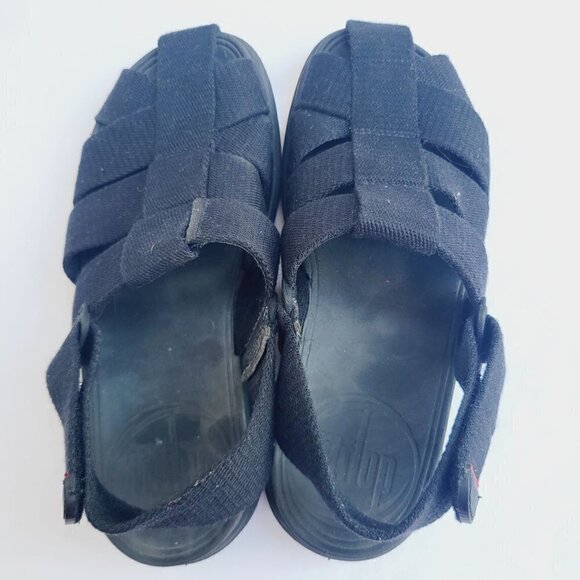 FitFlop Men\'s Black F-FISHER Textile Fisherman Sandals - size 9 main image 7